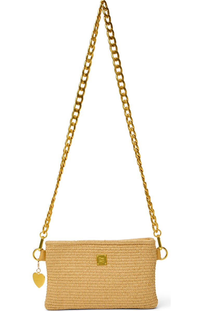 THINK ROYLN Fame Woven Raffia Crossbody Bag, Main, color, Dune Raffia