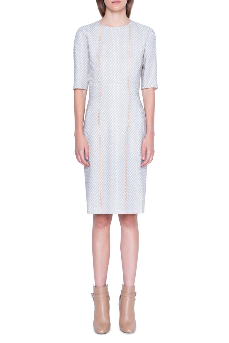 Tweed Print Wool Blend Sheath Dress, Main, color, MULTICOLOR