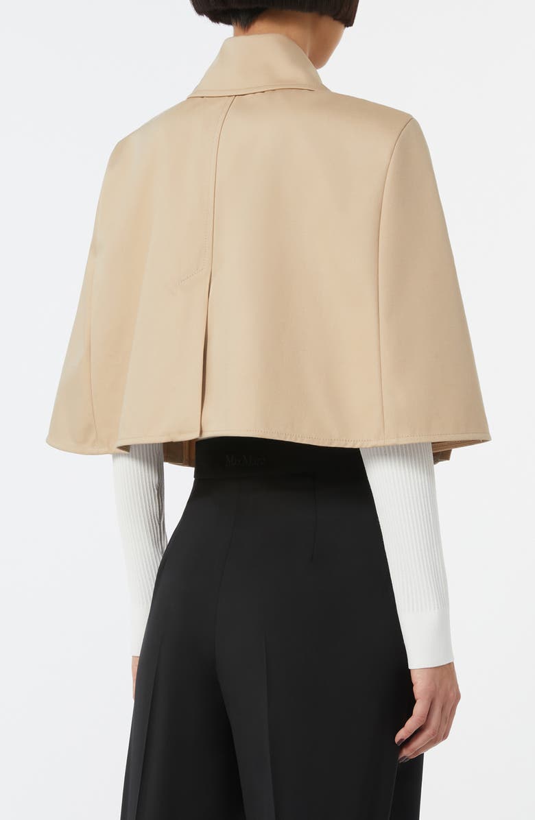 Max Mara Padre Water Repellent Cotton Gabardine Crop Cape, Alternate, color, Sabbia