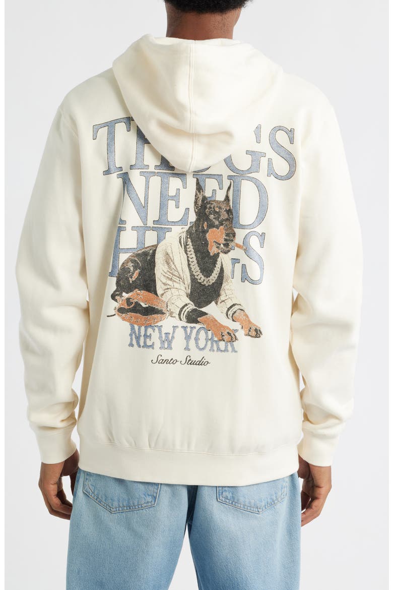 x Cody Bellinger NY Thugs Zip Hoodie, Alternate, color, CREAM