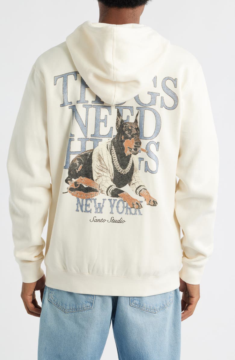 SANTO STUDIO x Cody Bellinger NY Thugs Zip Hoodie, Alternate, color, Cream