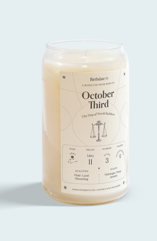 Birthdate Co. The October Birthday Candle In October 3rd