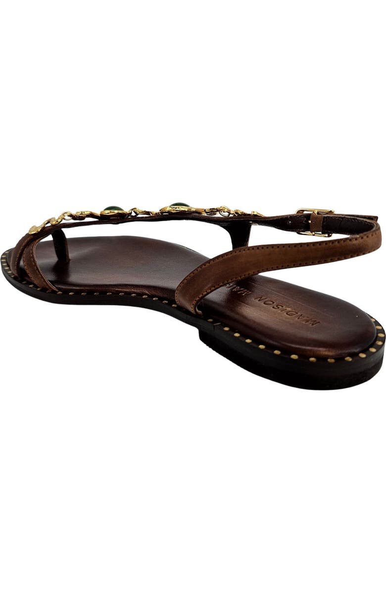 Madison Maison Leather Flat Serpent Sandal, Alternate, color, Chocolate