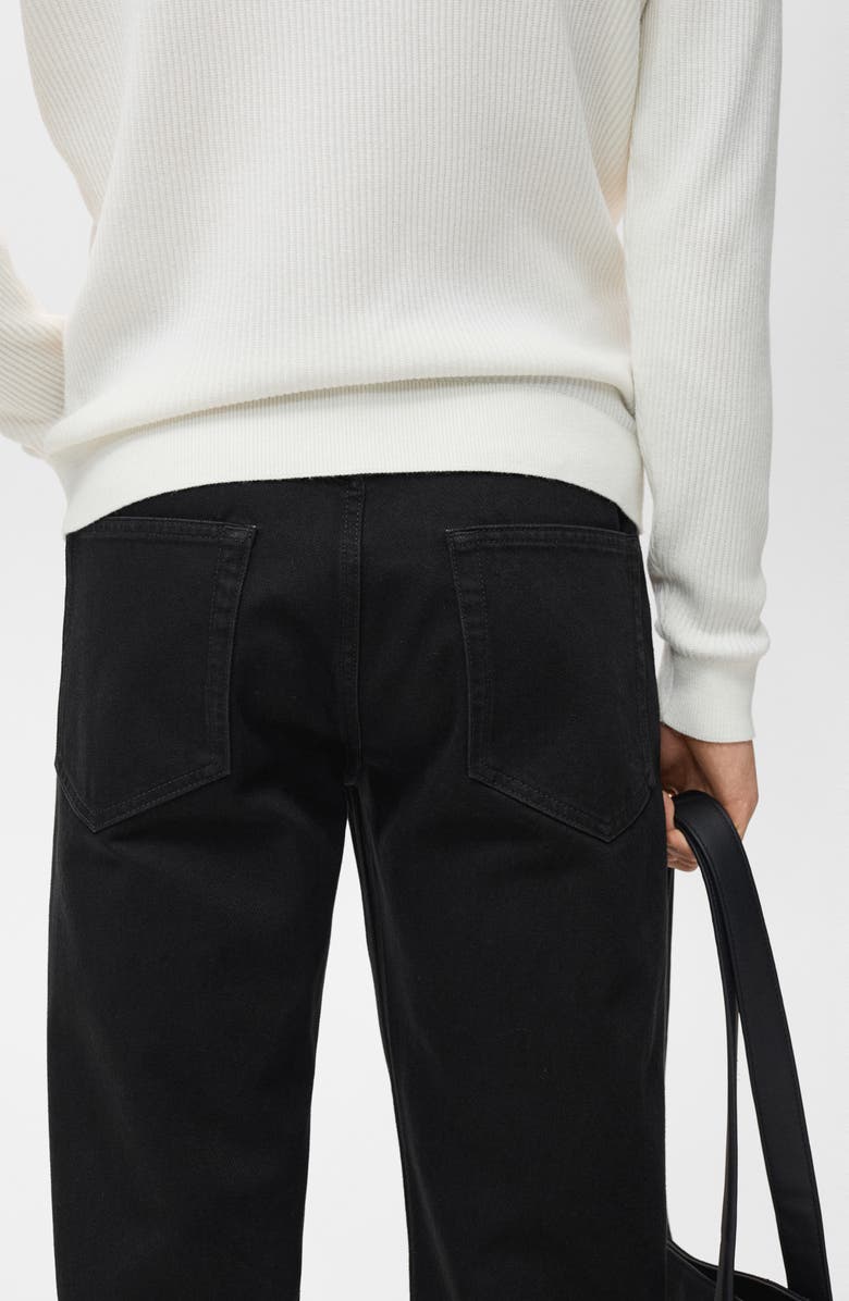 MANGO Bob Regular Fit Jeans, Alternate, color, Black Denim