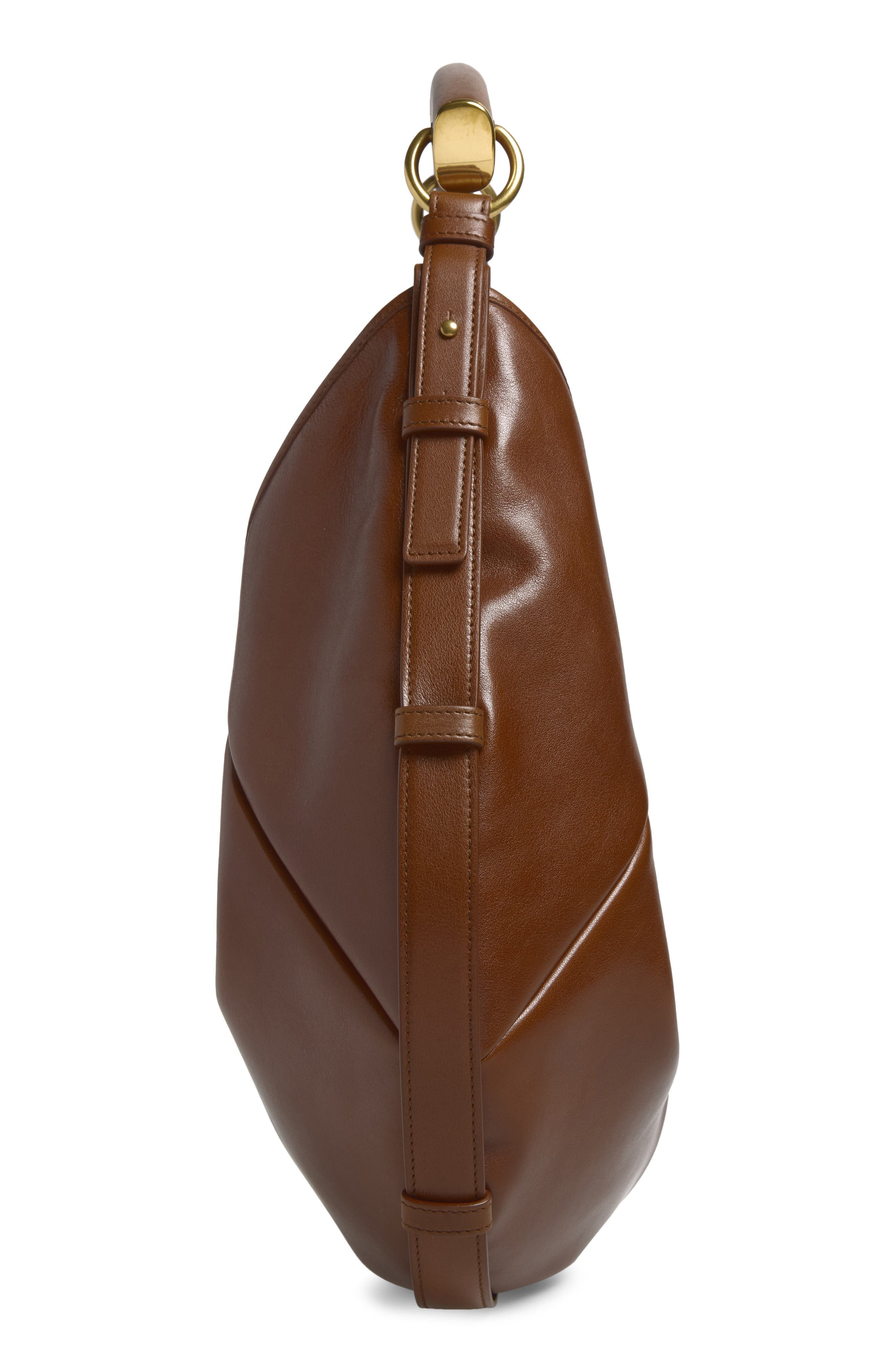 Medium Mombasa Leather Hobo Bag, Alternate, color, BURNT BREAD