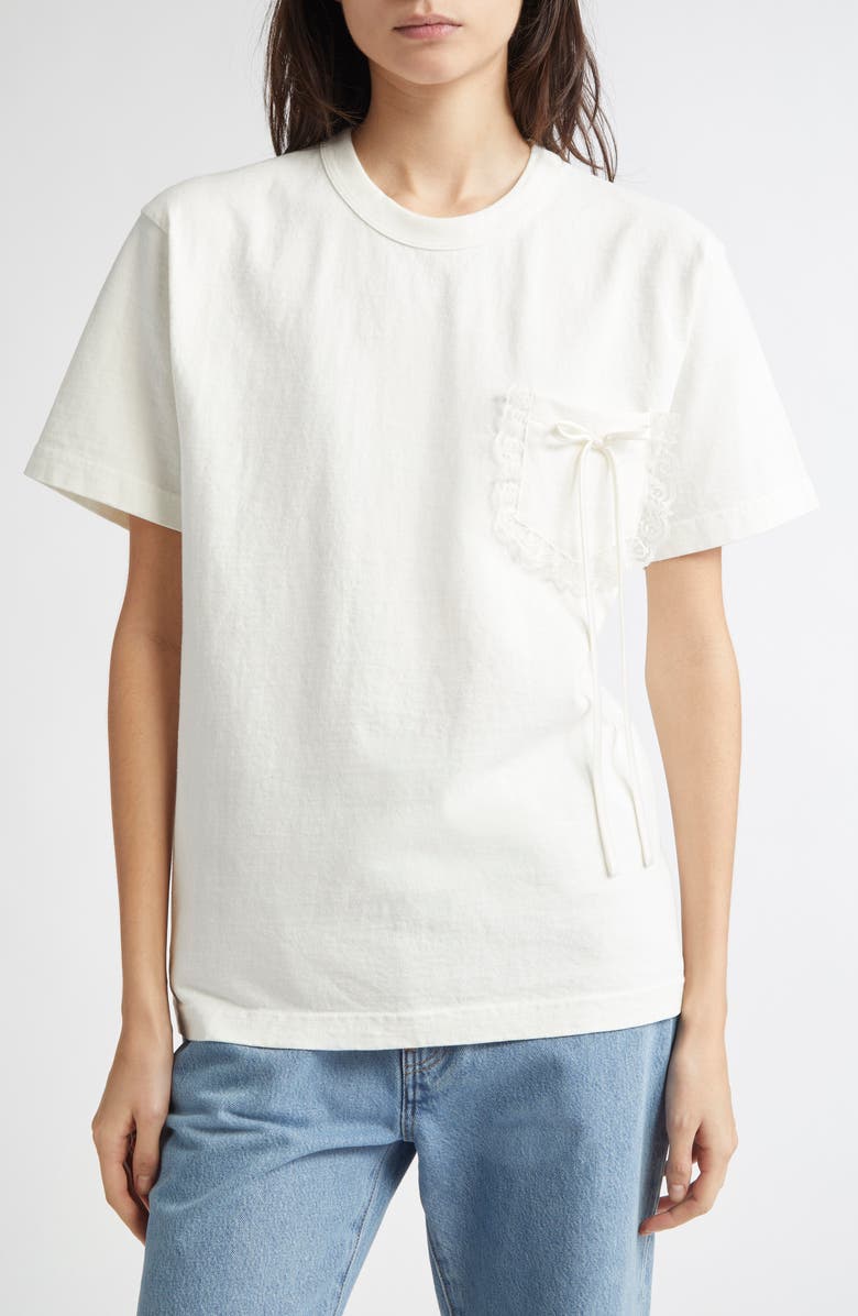 Tanner Fletcher Gender Inclusive Stuart Lace Pocket T-Shirt, Alternate, color, Ivory