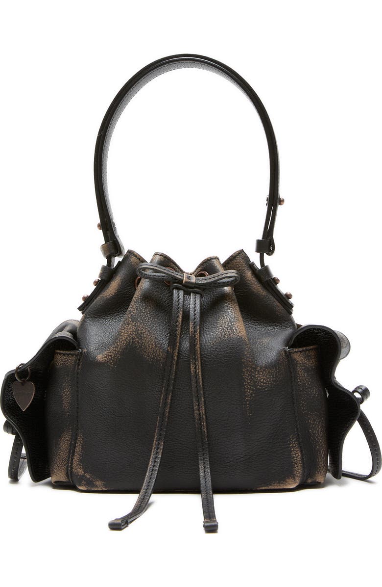 Acne Studios Mini Multipocket Vintaged Leather Bucket Bag, Main, color,