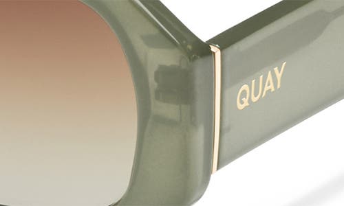 Quay Hyped Up 38mm Gradient Square Sunglasses In Jade/brown