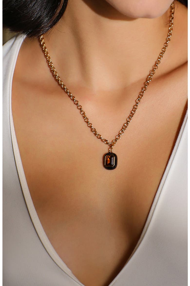 Roman Night Pendant, Alternate, color, Brown & Gold