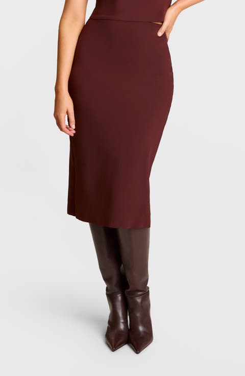 Neoprene Ceo Midi Skirt