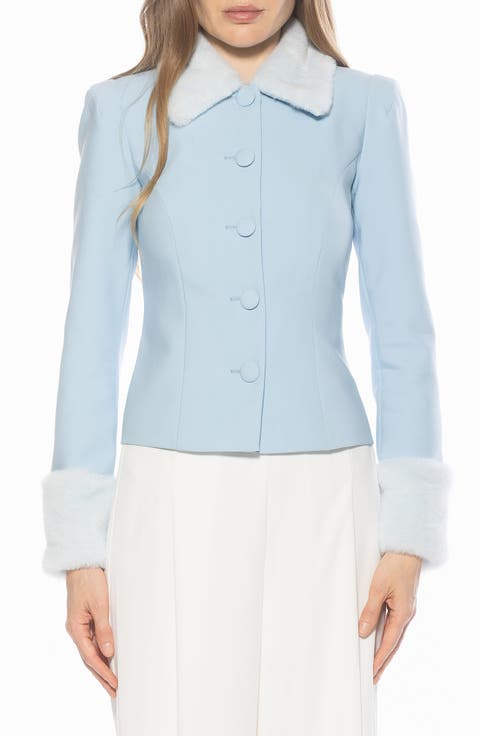 Fran Faux Fur Trim Twill Jacket