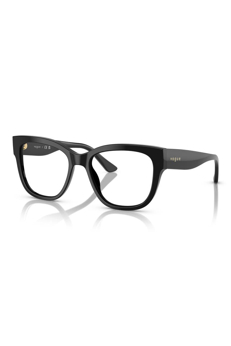 53mm Square Optical Glasses, Alternate, color, BLACK