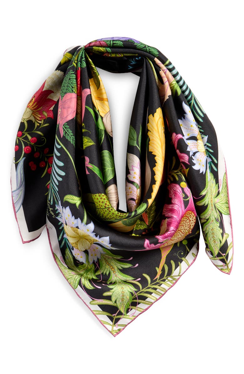 Echo Oasis Silk Square Scarf, Main, color, 