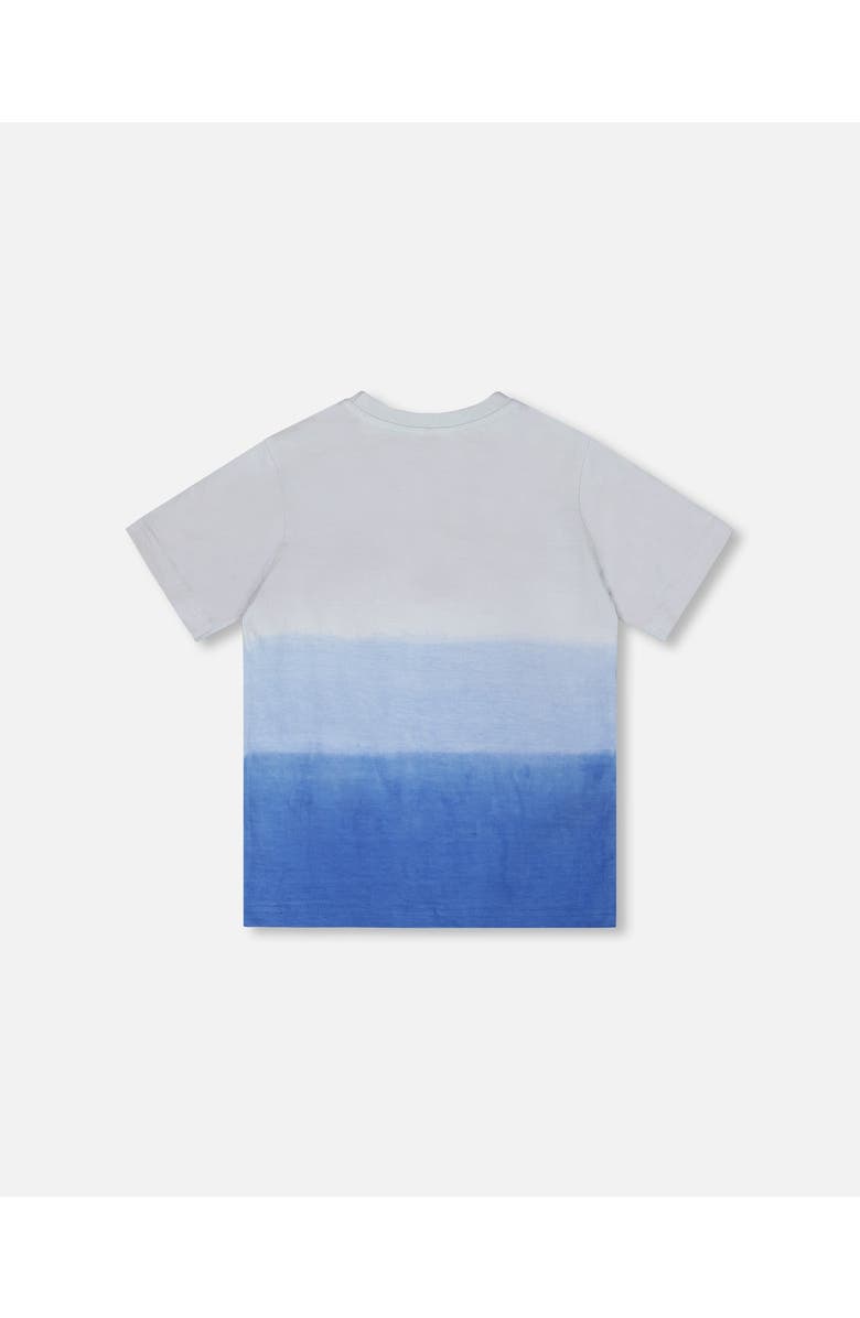 Deux par Deux Organic Cotton Jersey T-Shirt with Gradient, Alternate, color, Gradient Pale Blue