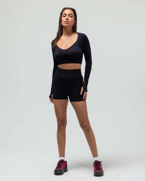 Reformer Ribbed Biker Short In Animal Print