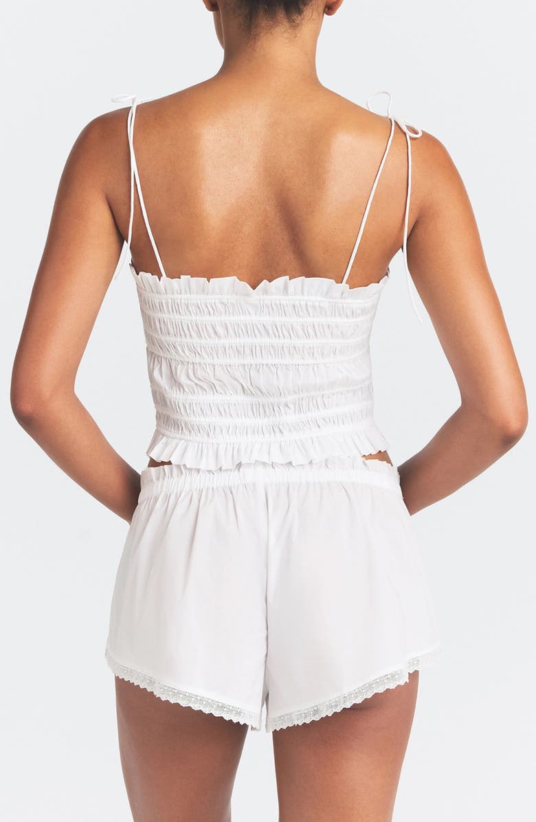 SKIMS Poplin Apparel Ruffle Camisole, Alternate, color, Snow