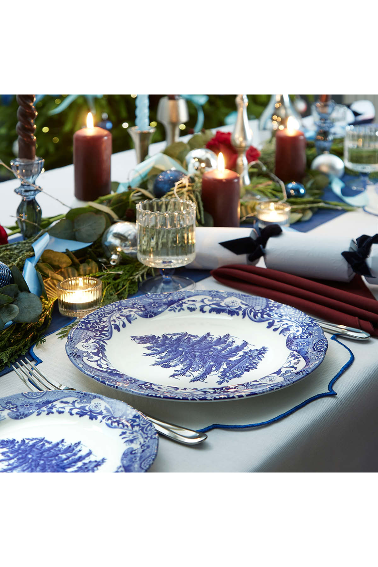 Blue Italian Christmas Plate, Alternate, color, 10.5"