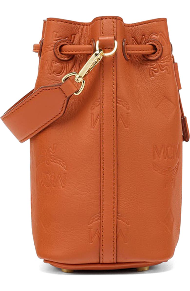 MCM Mini Dessau Drawstring Leather Bucket Bag, Alternate, color,