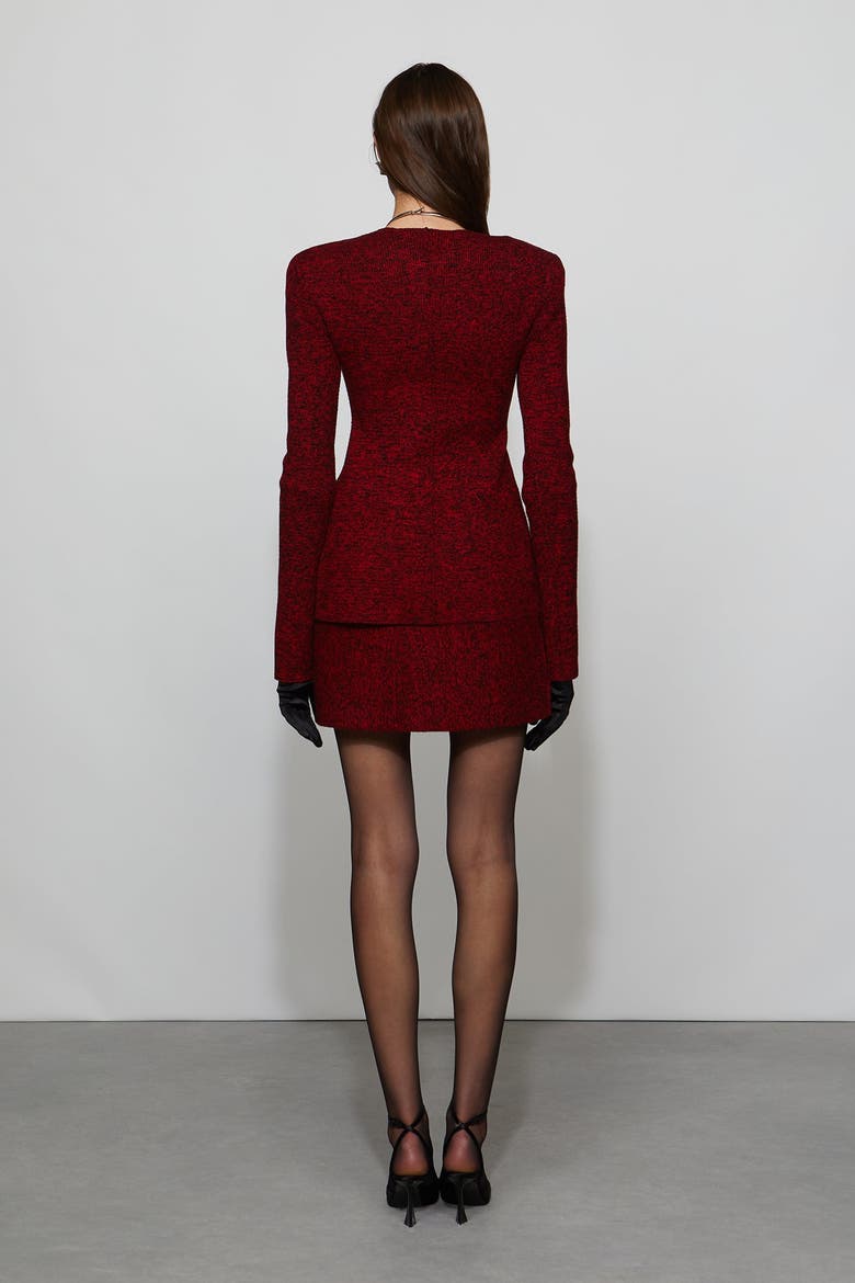 Mischa Knit Cardigan, Alternate, color, Lipstick Red/Black