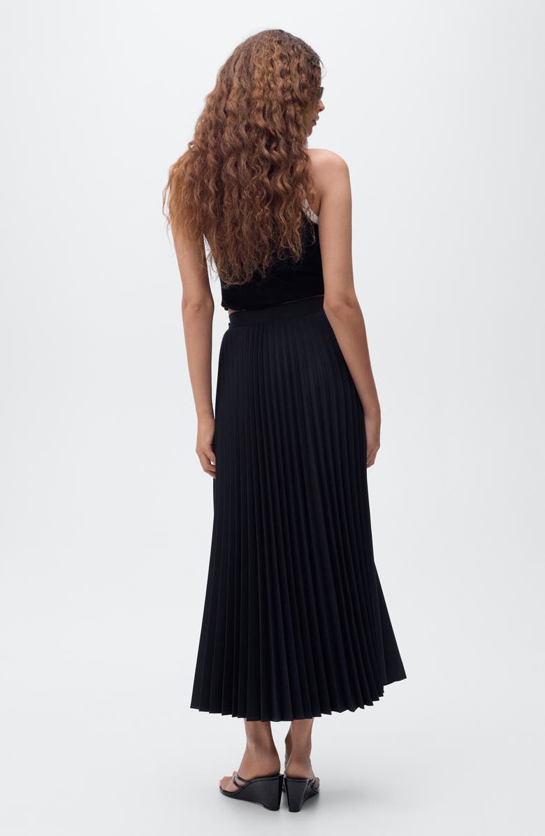 MANGO Pleated Crossover Maxi Skirt, Alternate, color,