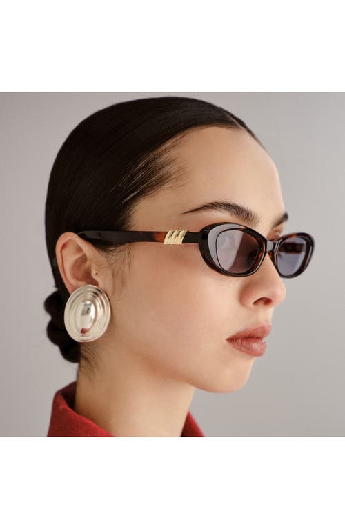 Shop Le Specs The Whisperer 52mm Cat Eye Sunglasses In Dark Tort/smoke Tint