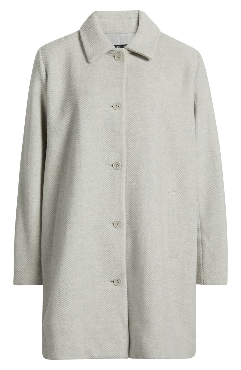 Eileen Fisher Herringbone Wool Coat, Alternate, color, Sea Salt