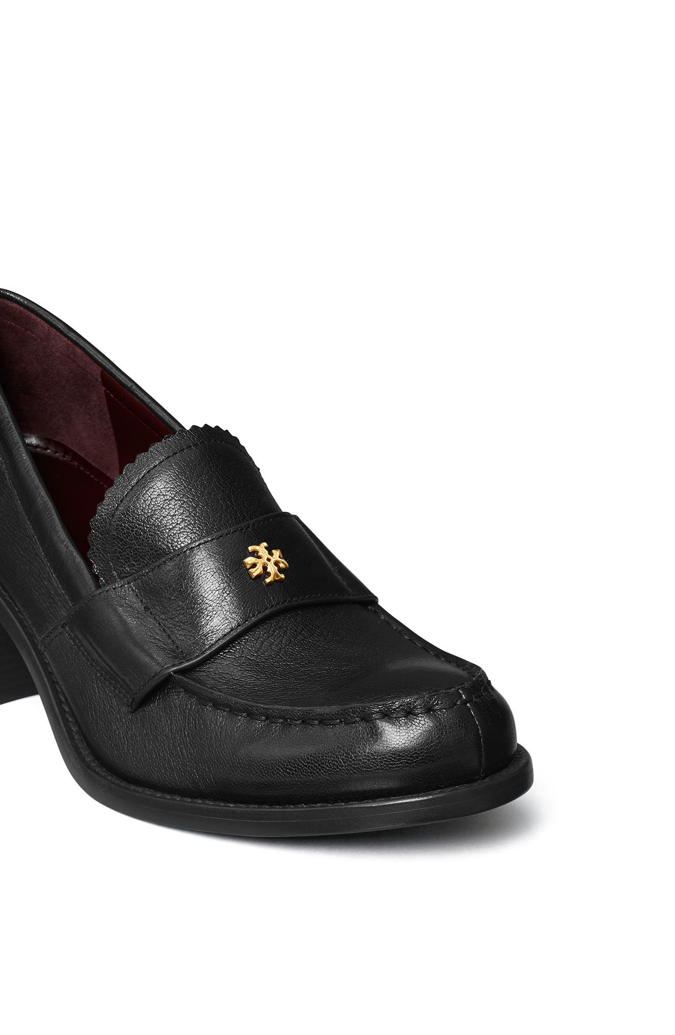 Tory Burch Double T Logo Loafer Pump, Alternate, color, Perfect Black