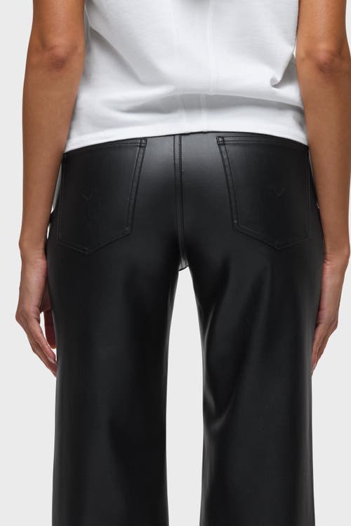 Hudson Rosie High Rise Wide Leg Faux Leather Jeans In Black In Black