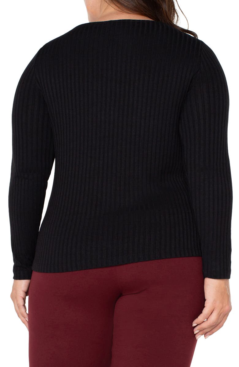 Liverpool Los Angeles Rib Boat Neck Top, Alternate, color, 