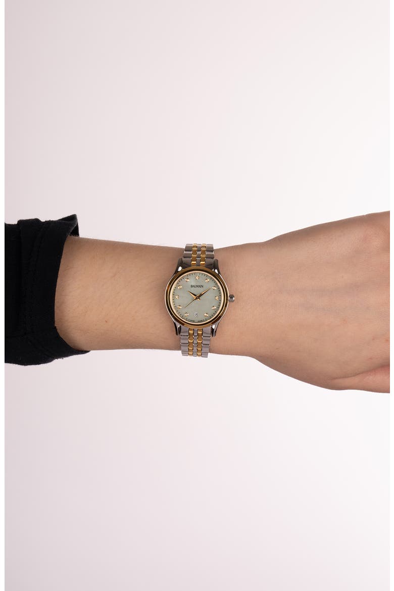 Diamond Two-Tone Bracelet Watch, 28mm, Alternate, color, BICOLOR STAINLESS STEEL