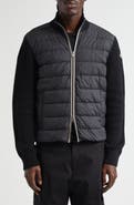 Moncler Quilted Down & Cotton Knit Cardigan