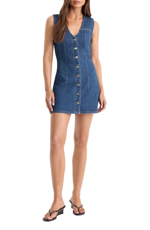 The Denim V-Neck Minidress