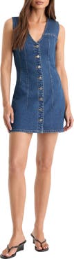 Good American The Denim V-Neck Minidress