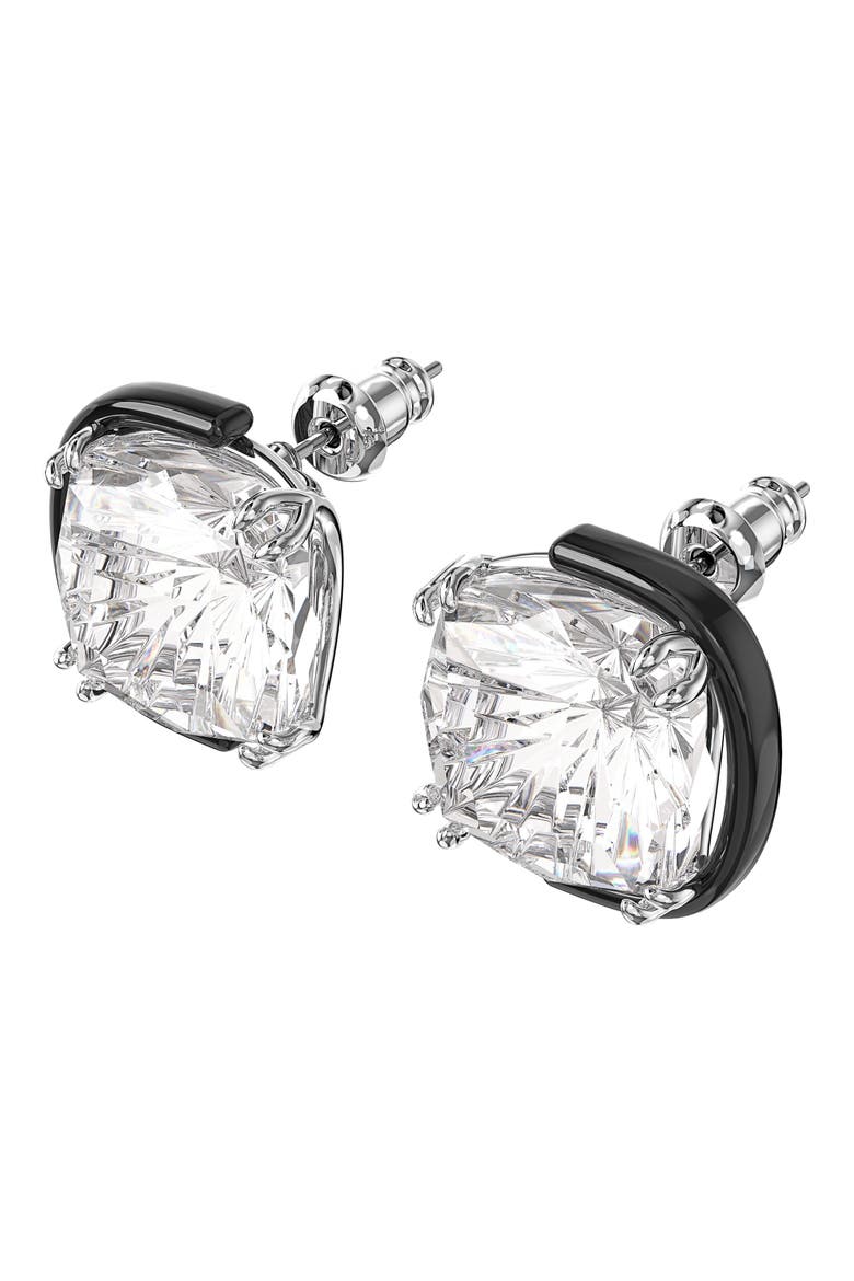 Harmonia Stud Earrings, Alternate, color, BLACK / CLEAR CRYSTAL