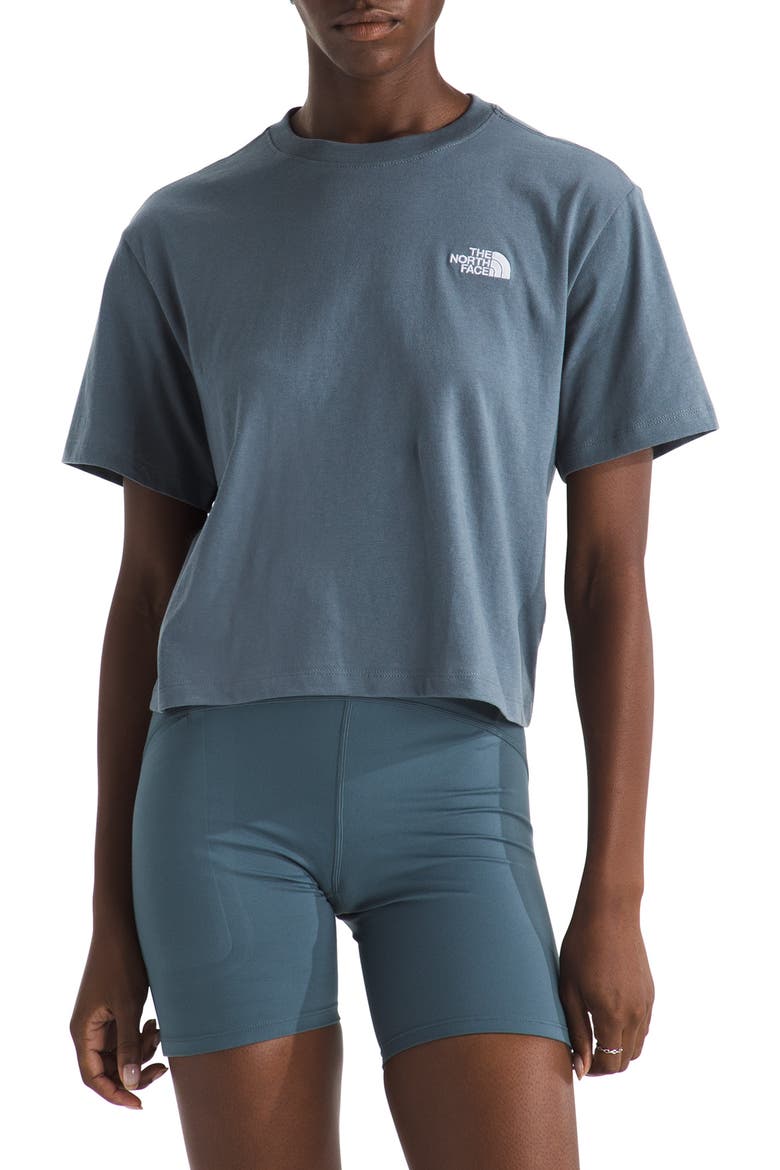Evolution Simple Dome Relaxed Crop Cotton T-Shirt, Main, color, GRANITE GREY