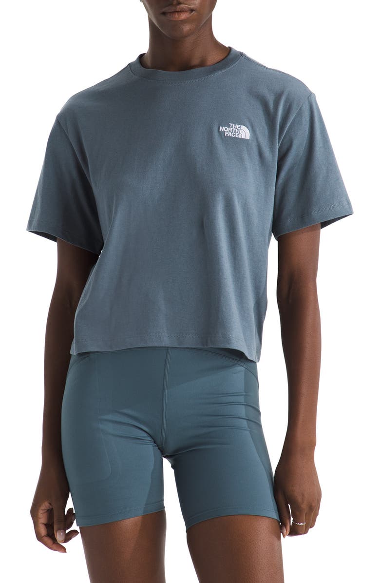 The North Face Evolution Simple Dome Relaxed Crop Cotton T-Shirt, Main, color, Granite Grey