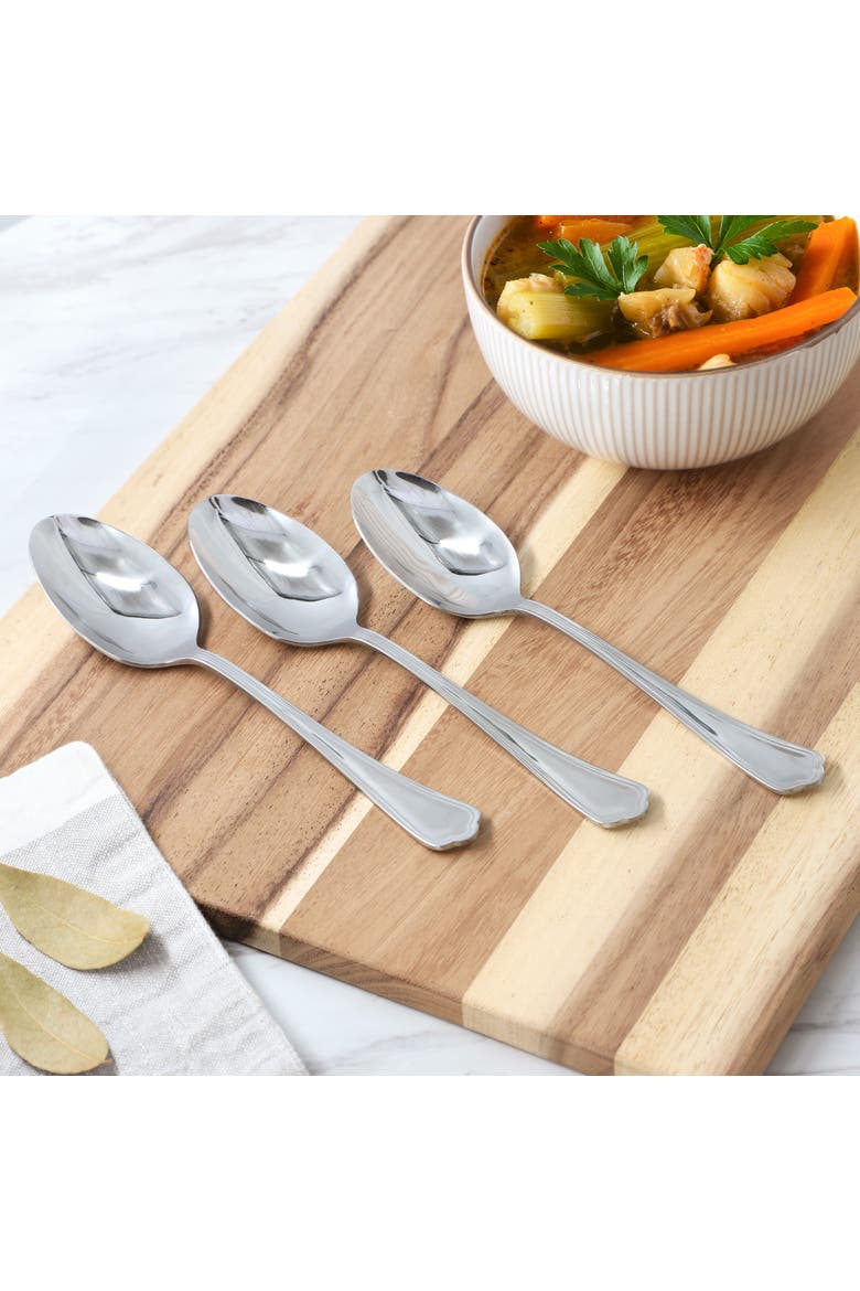 10 Piece Stainless Steel Dinner Spoon Set, Alternate, color, Silver