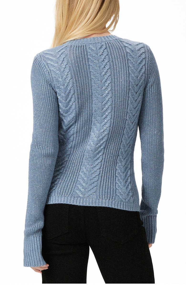 PAIGE Nanari Metallic Cable Knit V-Neck Cardigan, Alternate, color, 