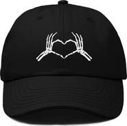 Dalix Skeleton Heart Embroidered Dad Hat