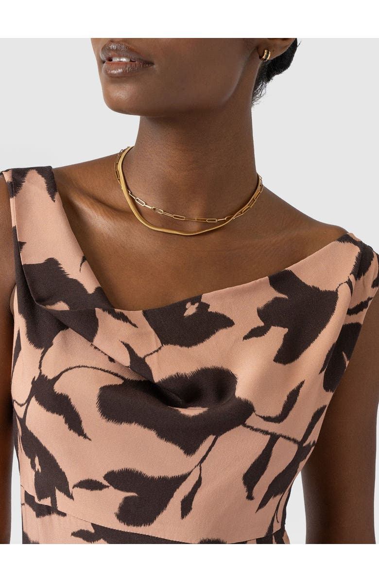 Saint + Sofia Alexis Dress, Alternate, color, Brown Floral