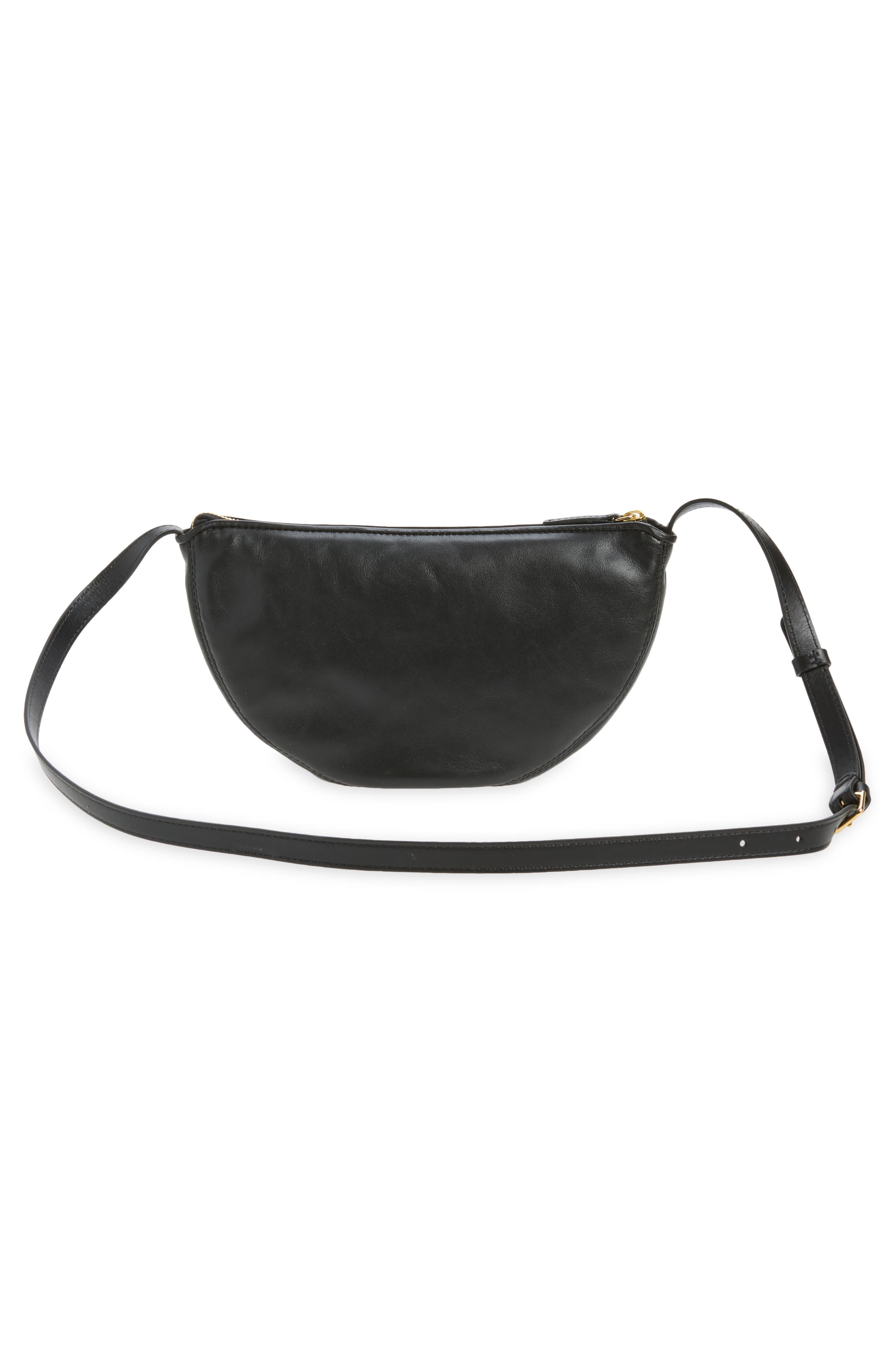 Moon Leather Sling Crossbody Bag, Alternate, color, BLACK