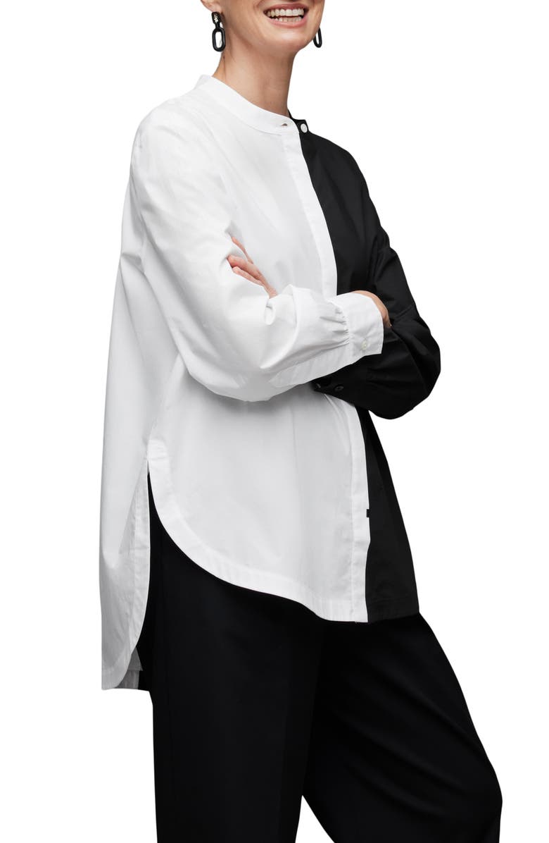 AllSaints Marice Mono Two-Tone Organic Cotton Tunic, Alternate, color, 