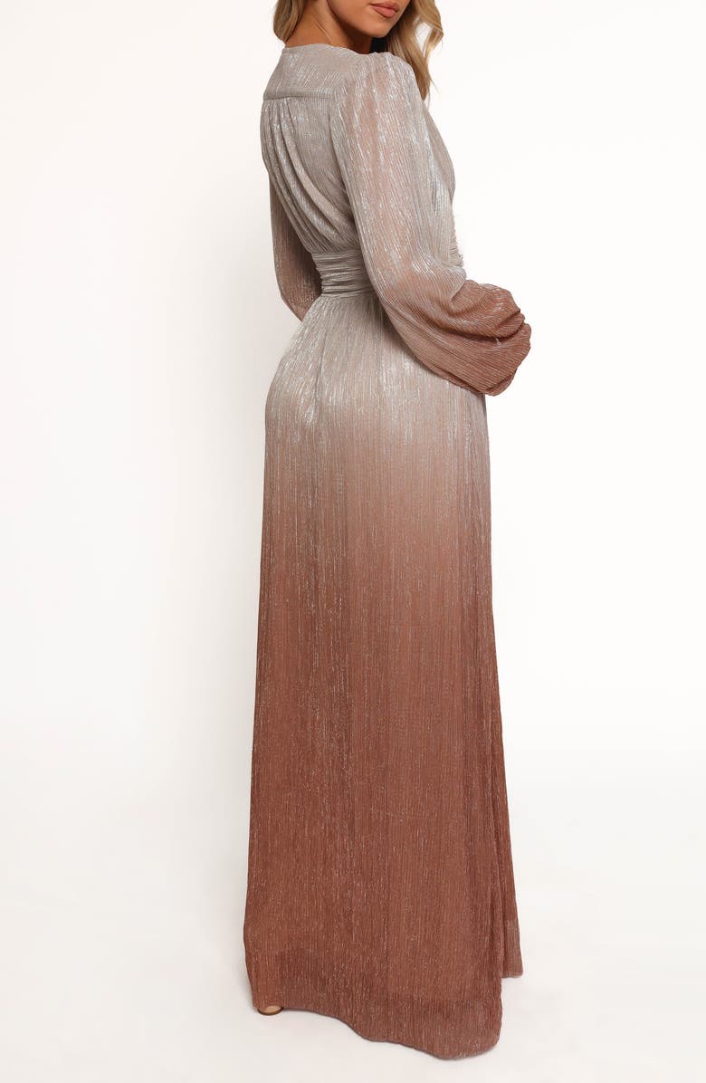 Petal & Pup Jovie Metallic Ombré Long Sleeve Maxi Dress, Alternate, color, Starlight Bronze