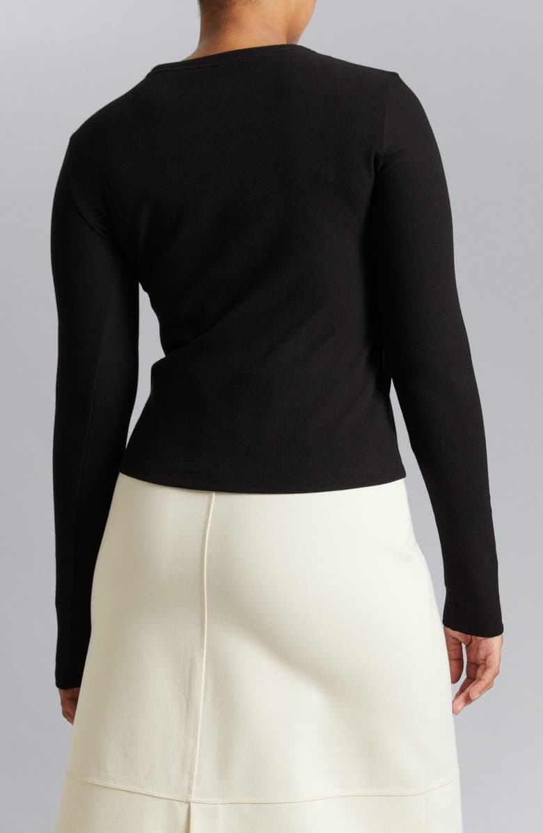 & Other Stories Rib Long Sleeve Cotton T-Shirt, Alternate, color,