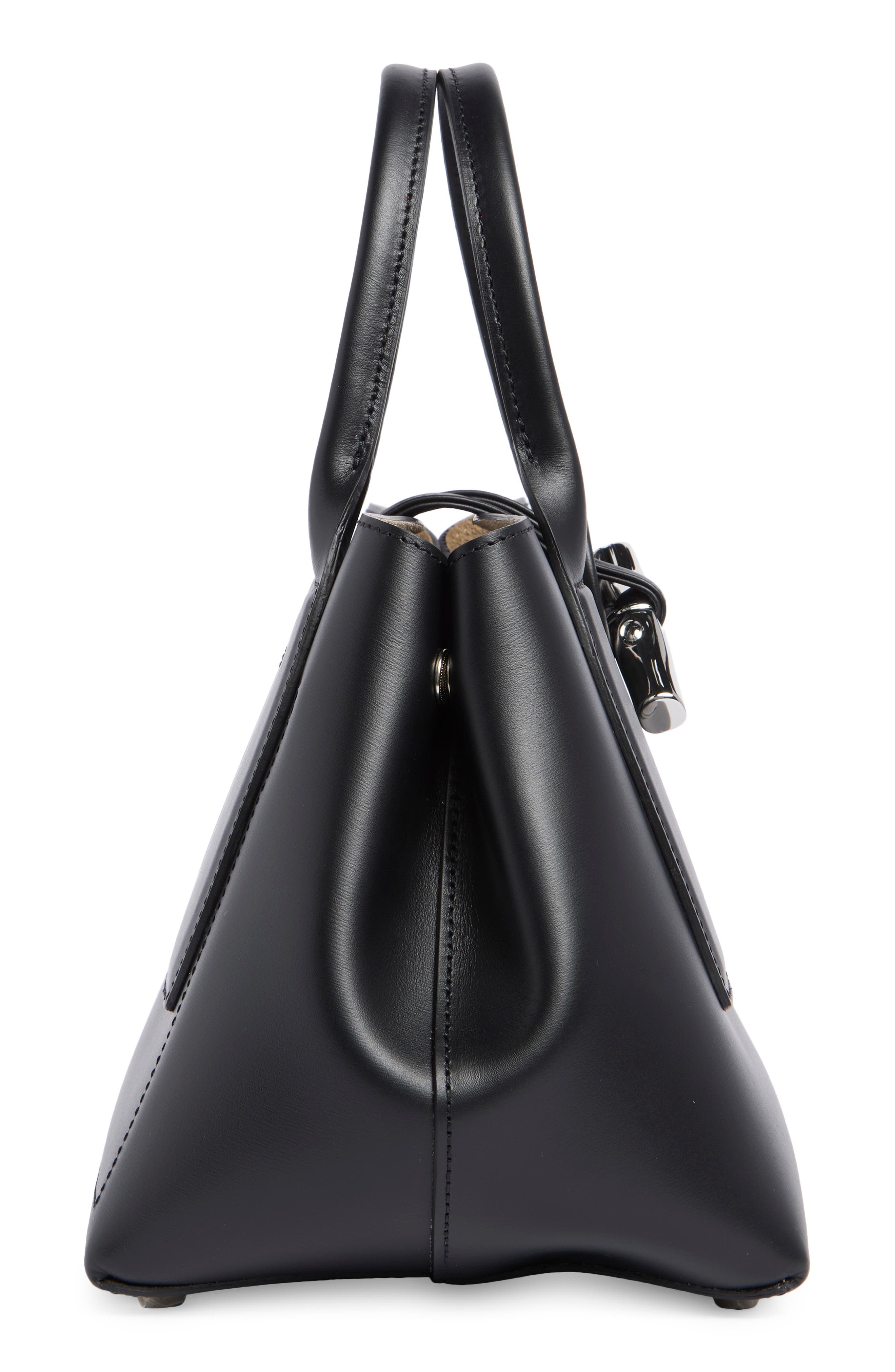 Longchamp Le Roseau Box Cube Handbag, Alternate, color, Black