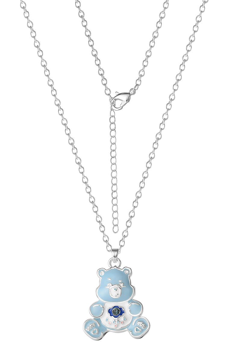 Care Bears® Cubic Zirconia & Enamel Charm Bracelet & Stud Earrings Set, Alternate, color, BLUE AND WHITE