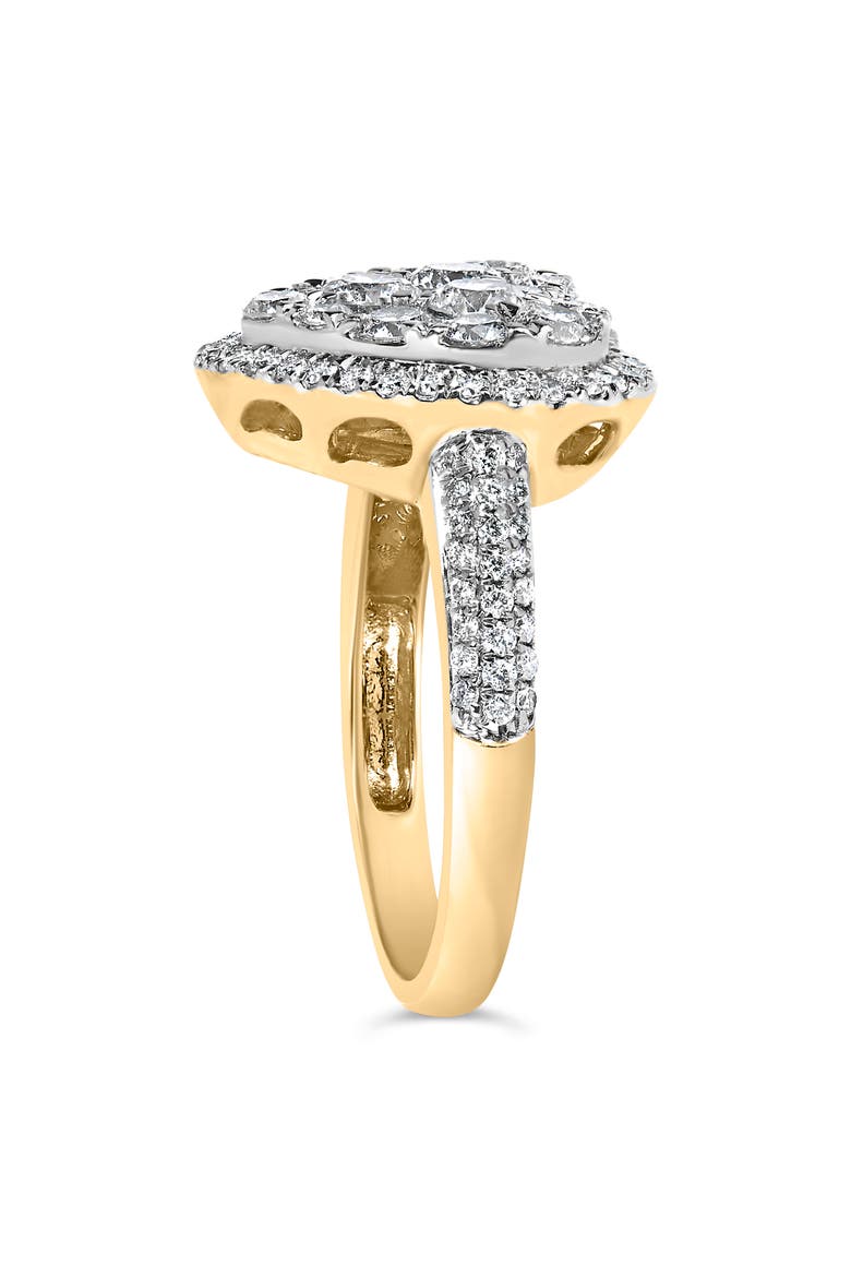 14K Yellow Gold 1 1/2 Cttw Diamond Heart Shaped Composite Ring, Alternate, color, Yellow Gold