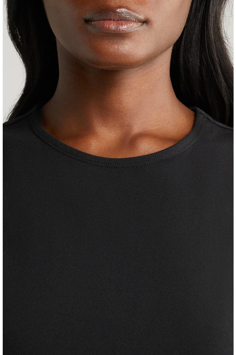 Sleeveless Stretch Cotton Knit Shell Top, Alternate, color, RICH BLACK 060
