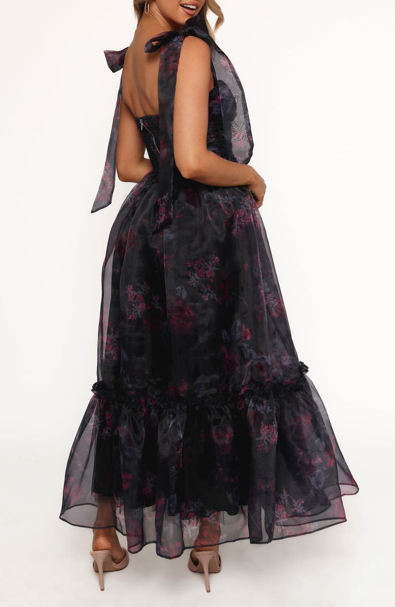 Petal & Pup Floret Floral Underwire A-Line Midi Dress, Alternate, color, Dark Floral