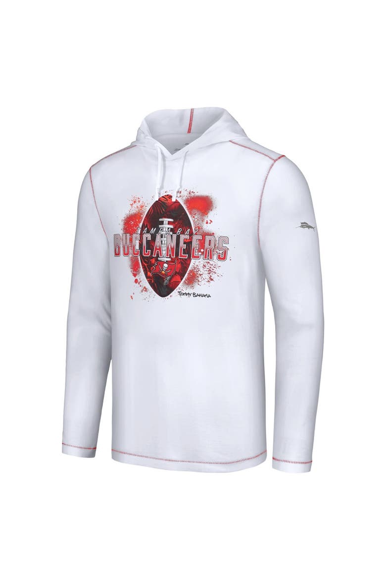 Men's Tommy Bahama White Tampa Bay Buccaneers Graffiti Touchdown Pullover Hoodie, Alternate, color, White